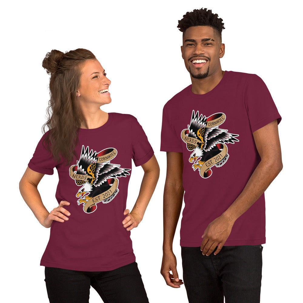 Cornhole Nerds Eagle est. 2021 Unisex t-shirt