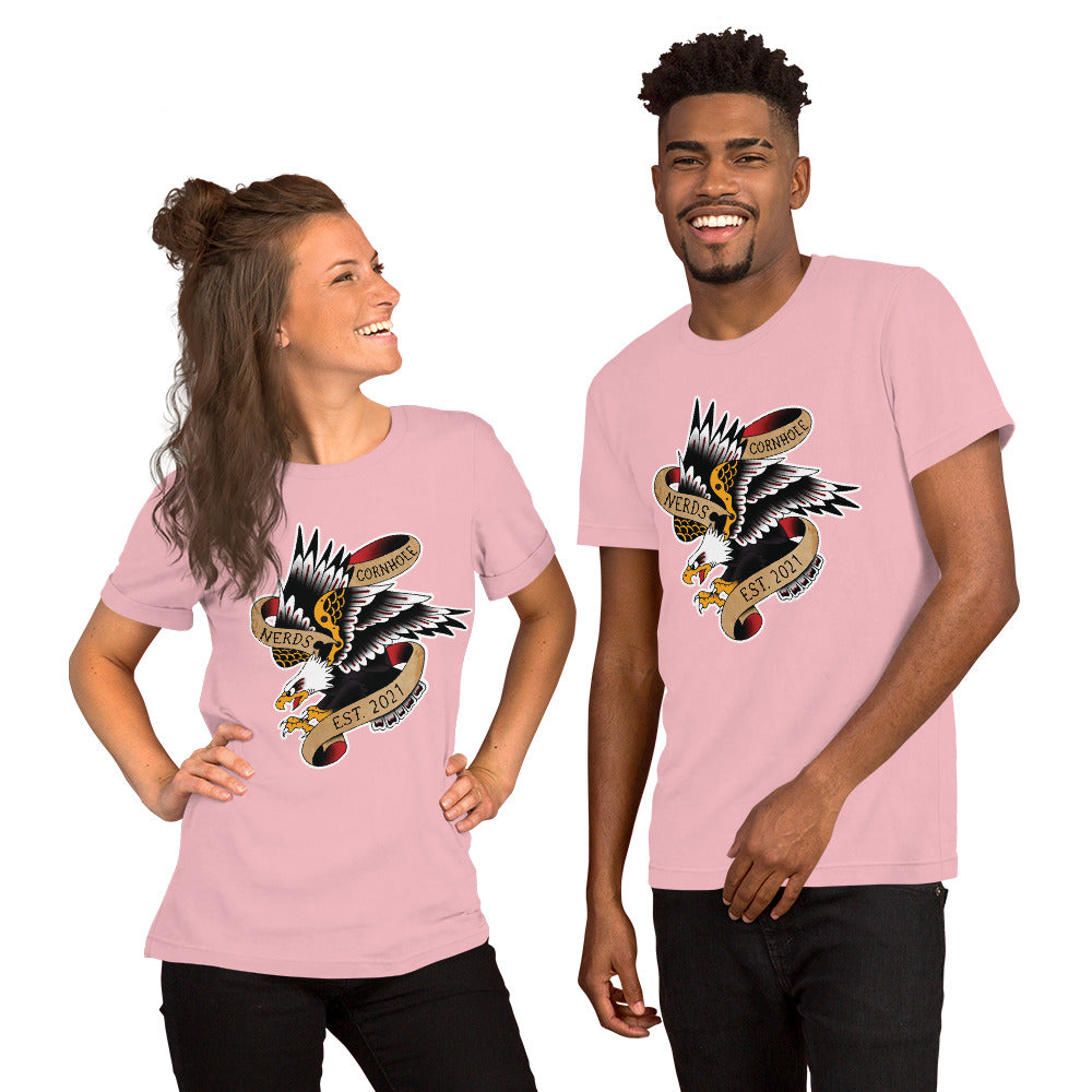 Cornhole Nerds Eagle est. 2021 Unisex t-shirt