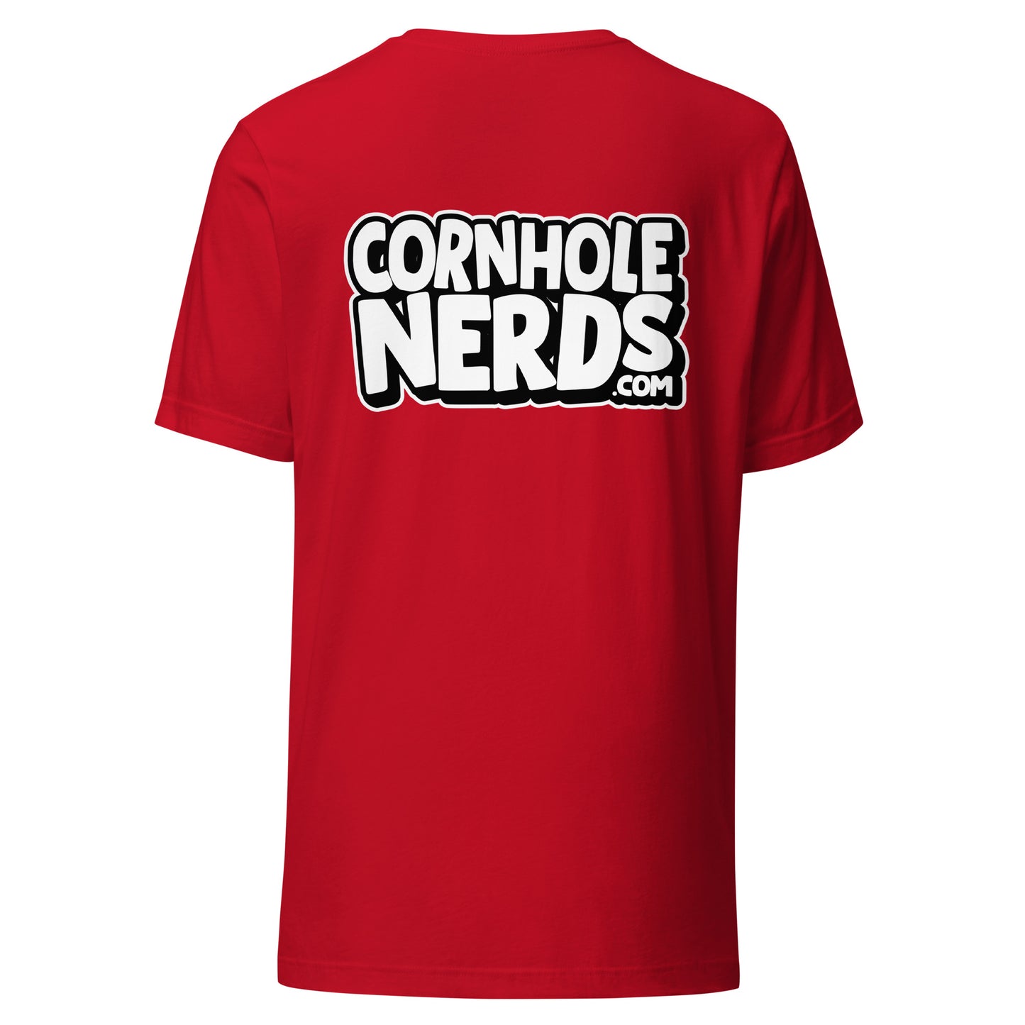 Cornhole Nerds front and back logo Unisex t-shirt
