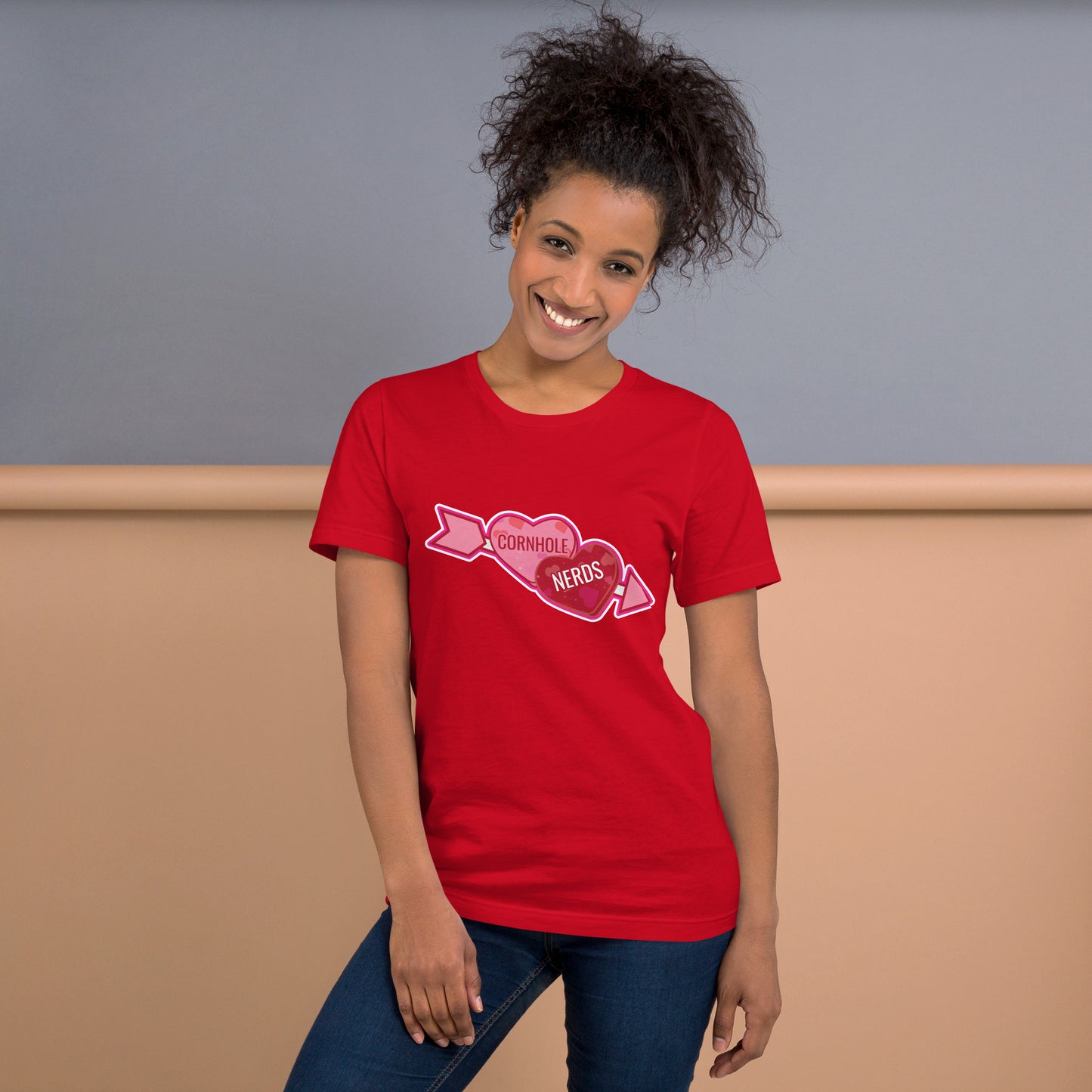 Cornhole Nerds Candy Heart Logo Unisex t-shirt