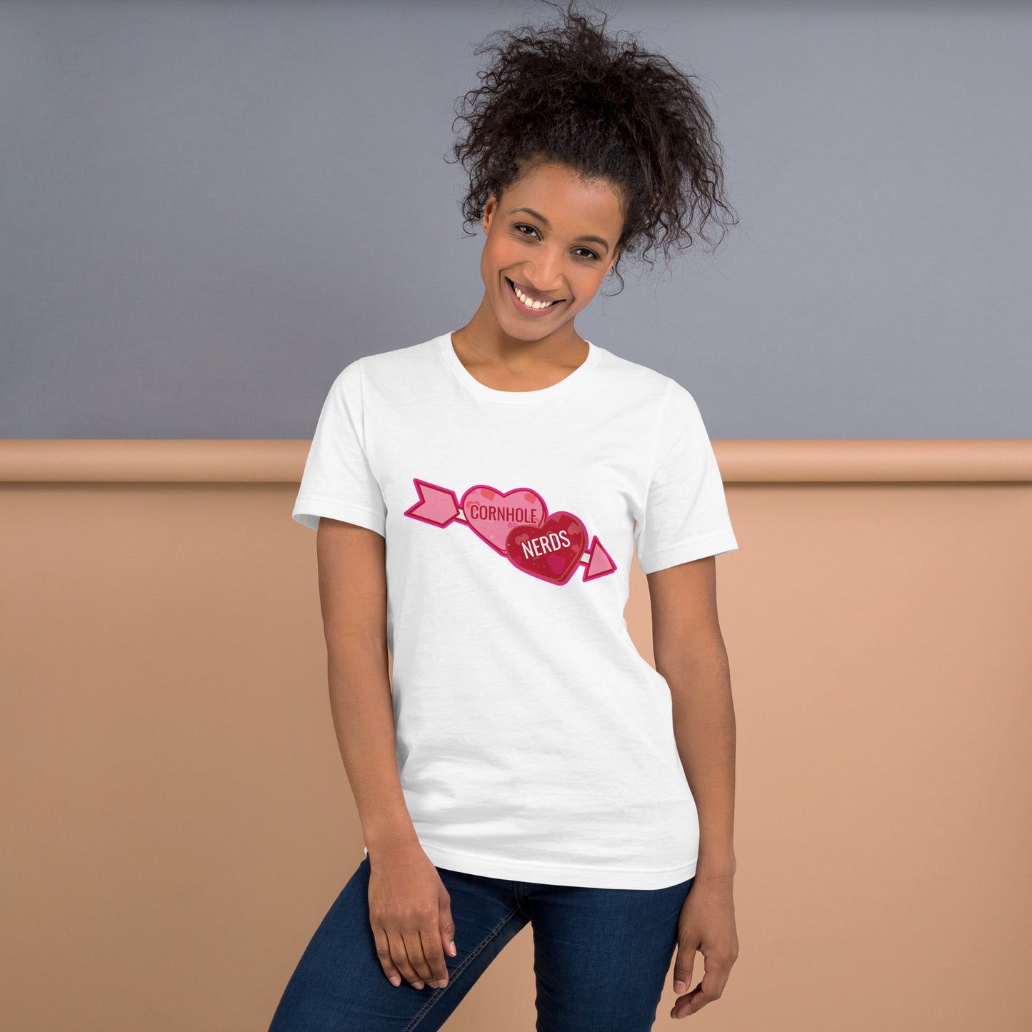 Cornhole Nerds Candy Heart Logo Unisex t-shirt