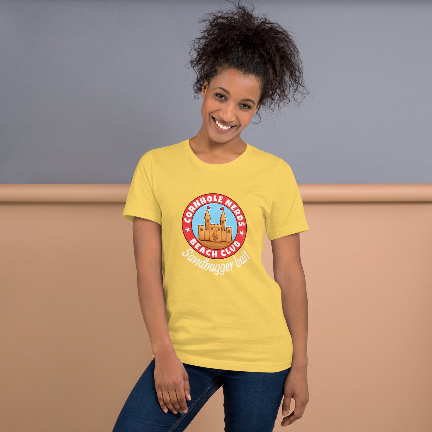 Sandbagger Bait Cornhole Nerds Beach Club Unisex t-shirt