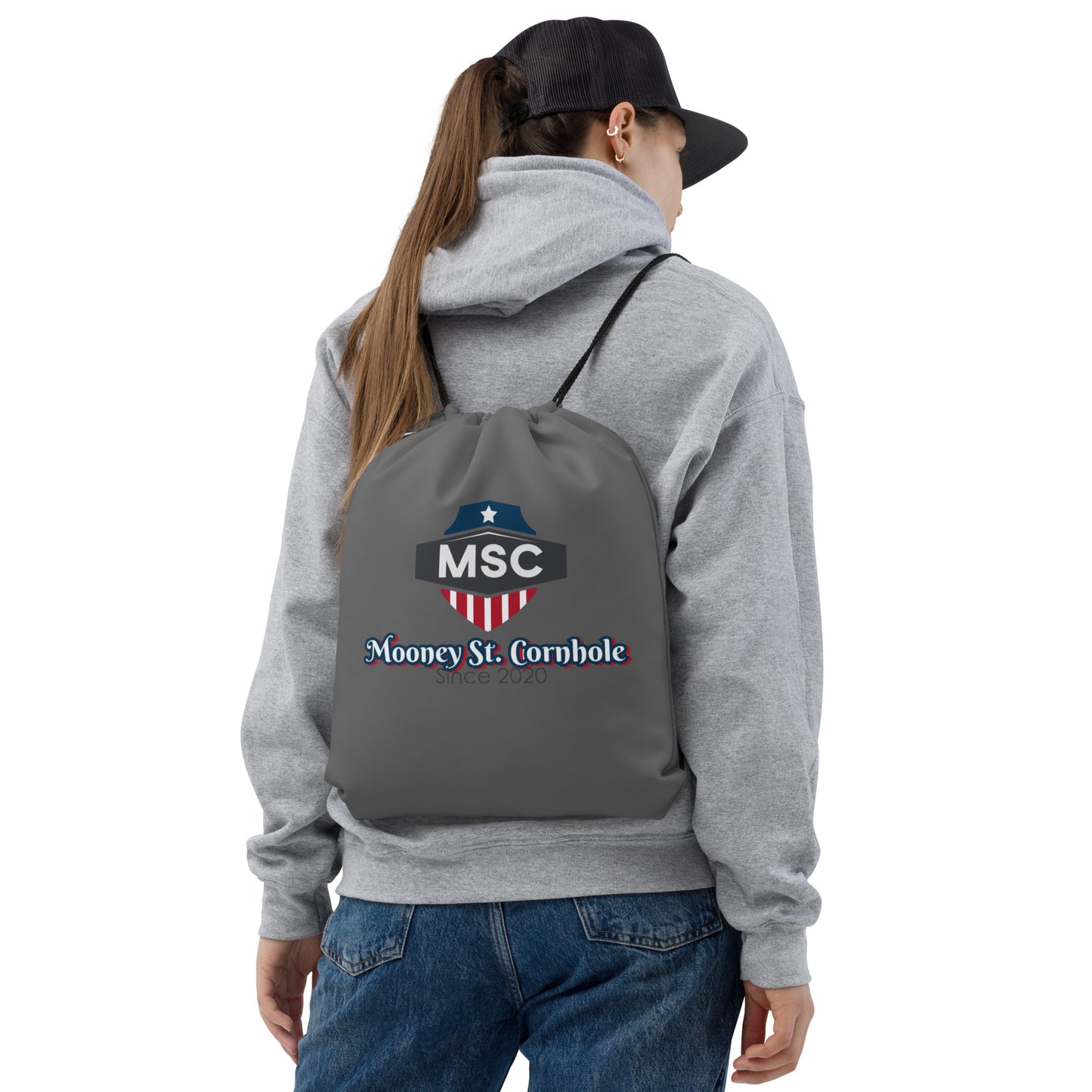 Mooney St. Cornhole Drawstring bag