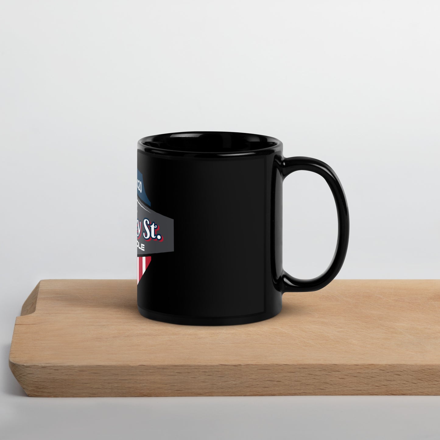 Mooney St. Cornhole Black Glossy Mug