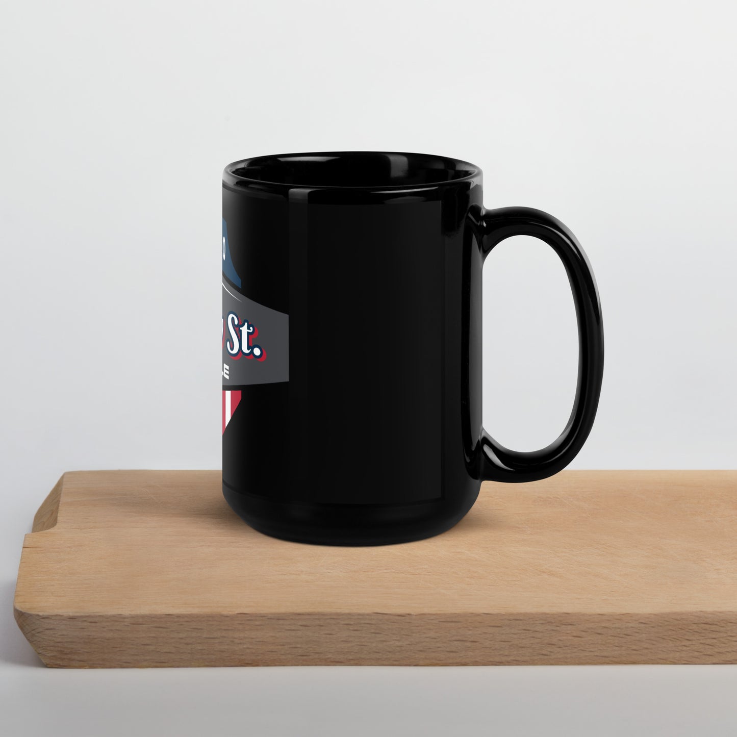 Mooney St. Cornhole Black Glossy Mug