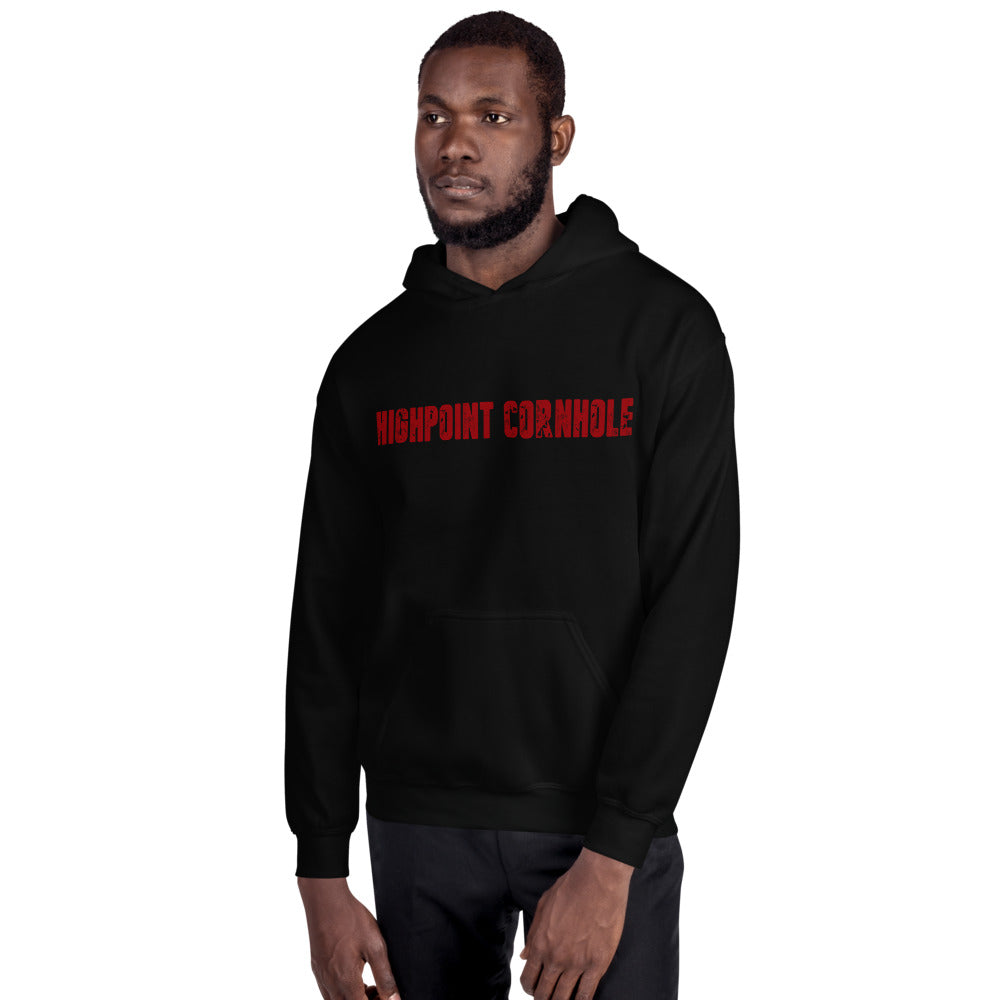 Highpoint Cornhole red lettered logo Unisex Hoodie