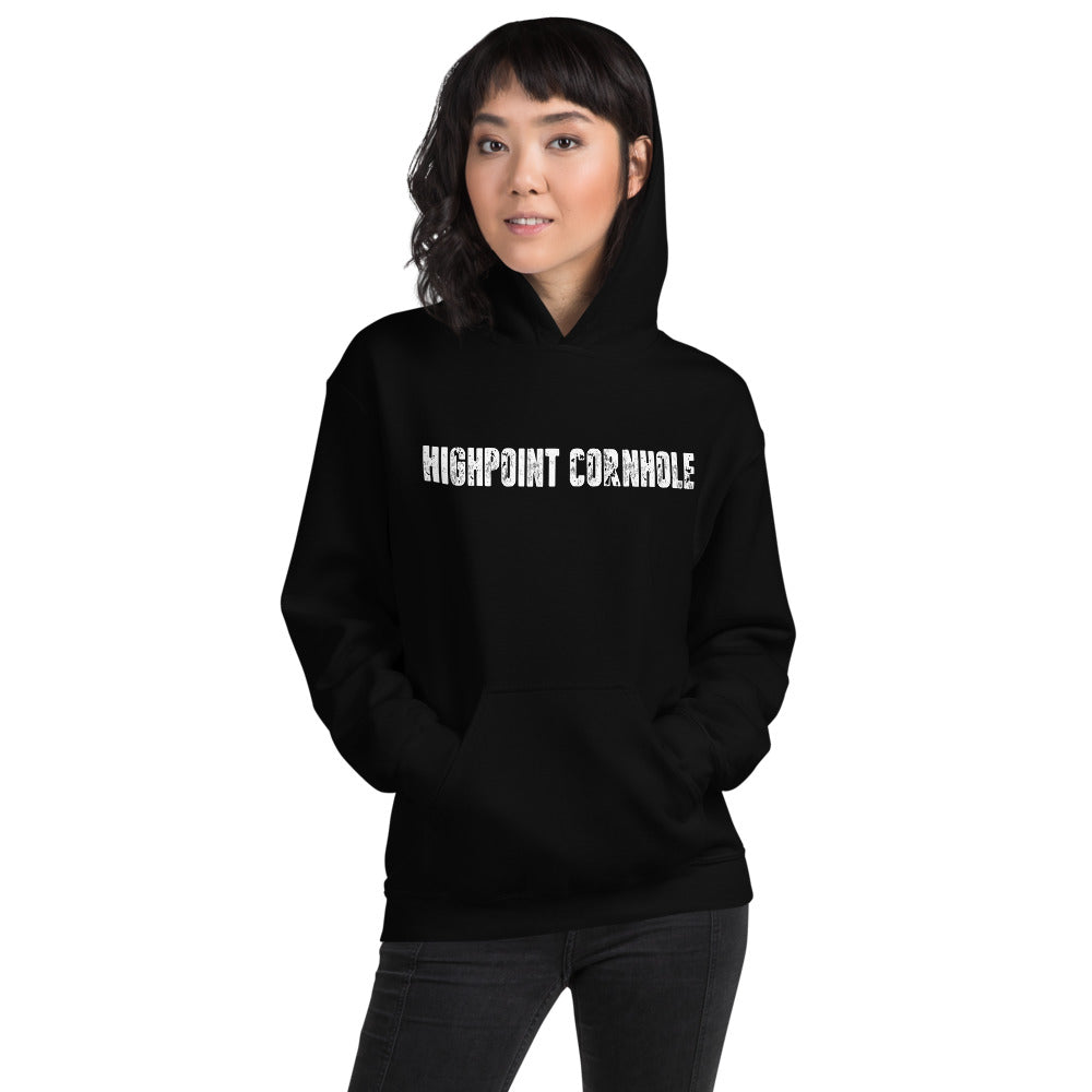 Highpoint Cornhole white lettered logo Unisex Hoodie