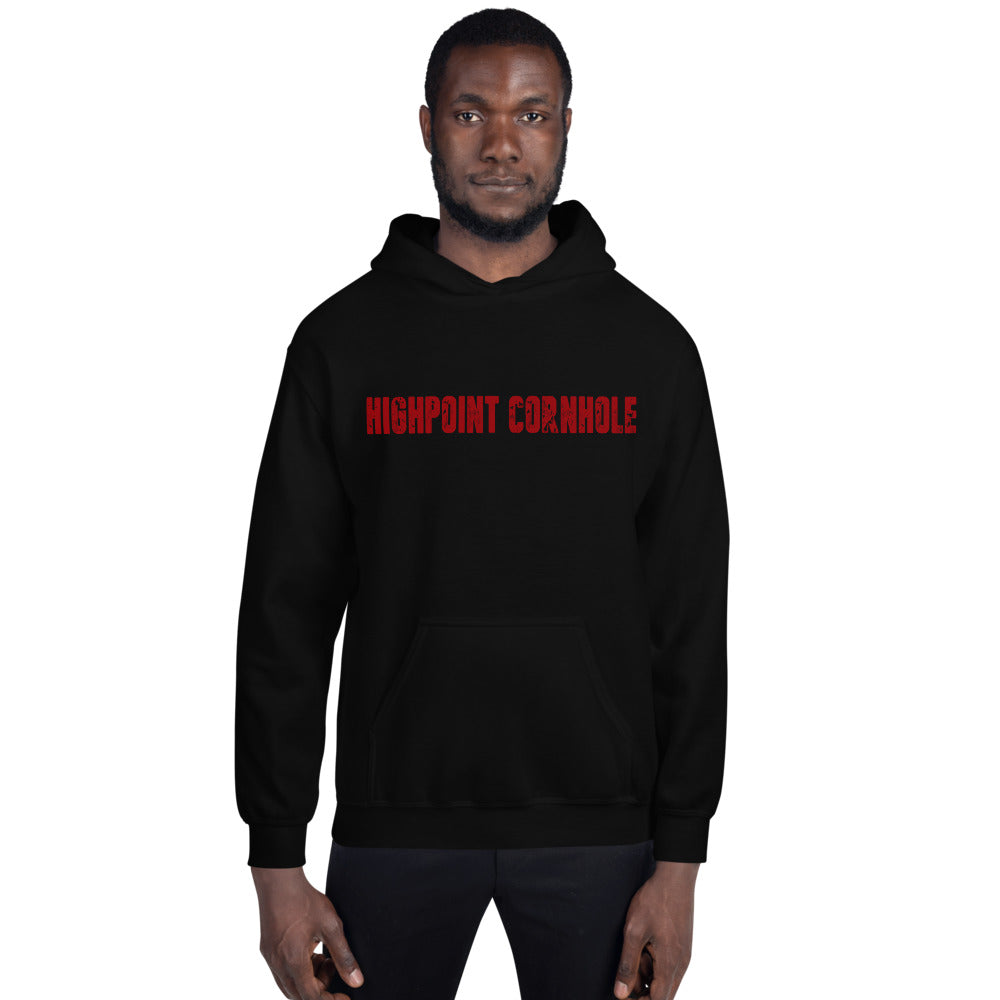 Highpoint Cornhole red lettered logo Unisex Hoodie