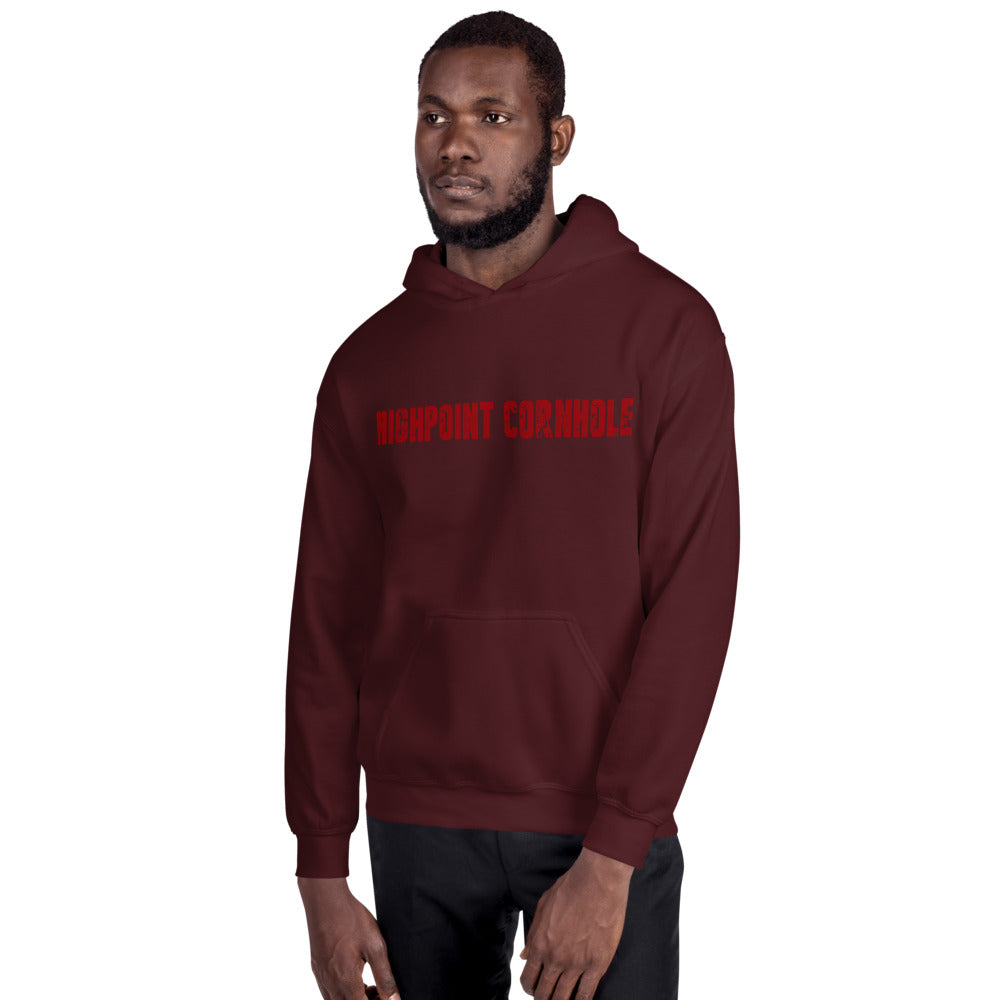 Highpoint Cornhole red lettered logo Unisex Hoodie