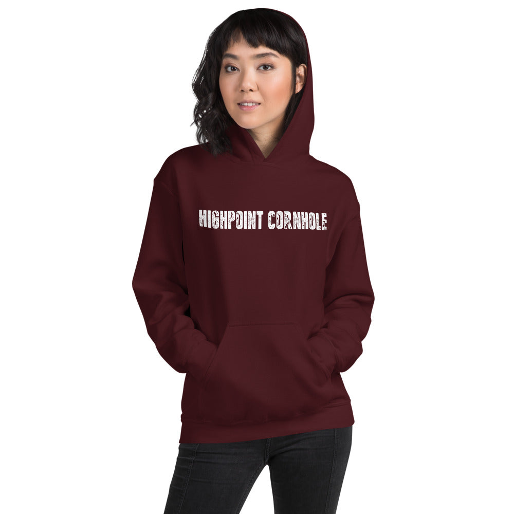 Highpoint Cornhole white lettered logo Unisex Hoodie