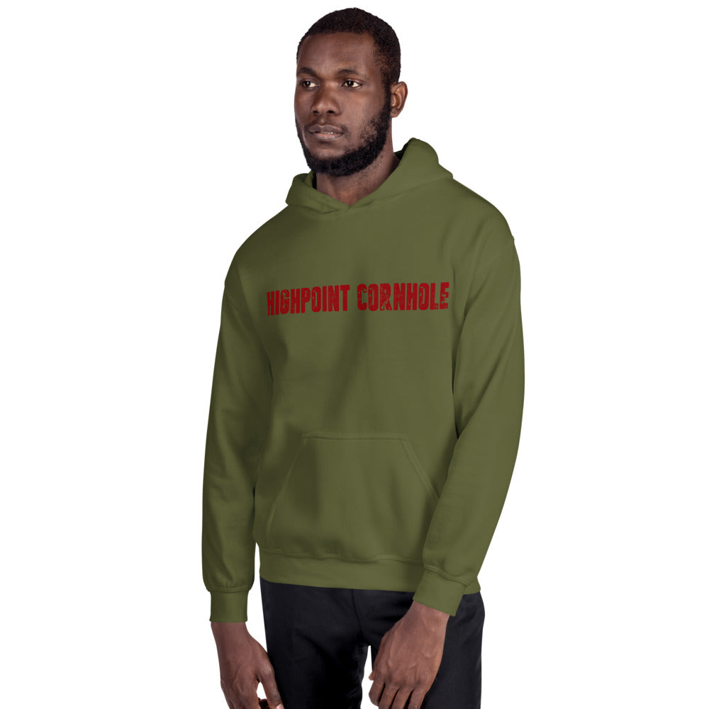 Highpoint Cornhole red lettered logo Unisex Hoodie