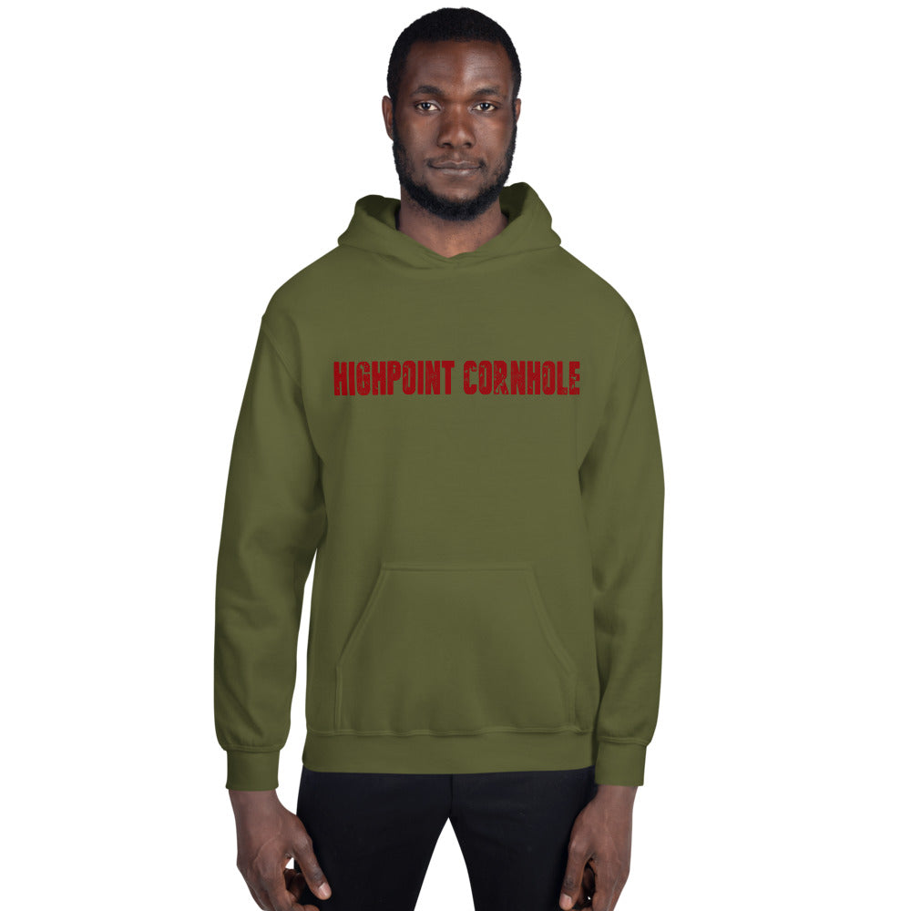 Highpoint Cornhole red lettered logo Unisex Hoodie