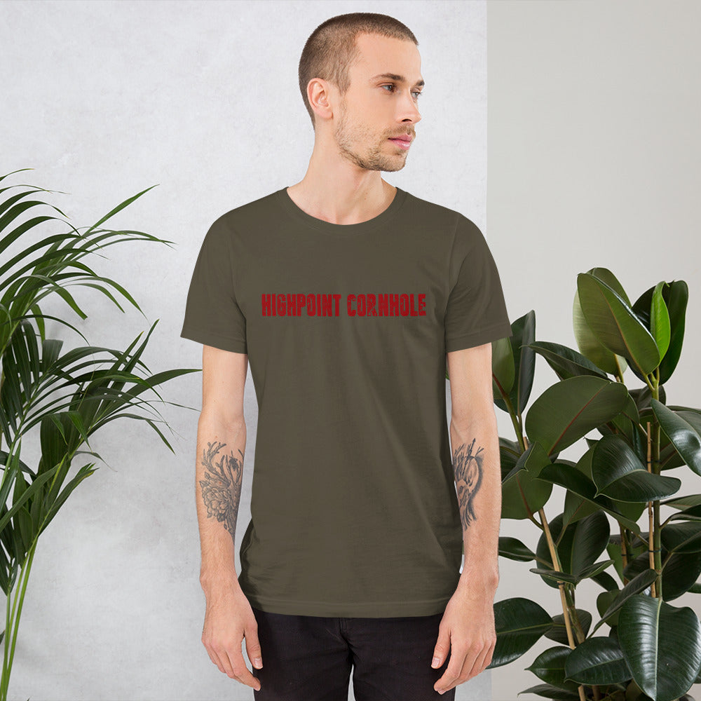 Highpoint Cornhole red lettered logo Unisex T-Shirt