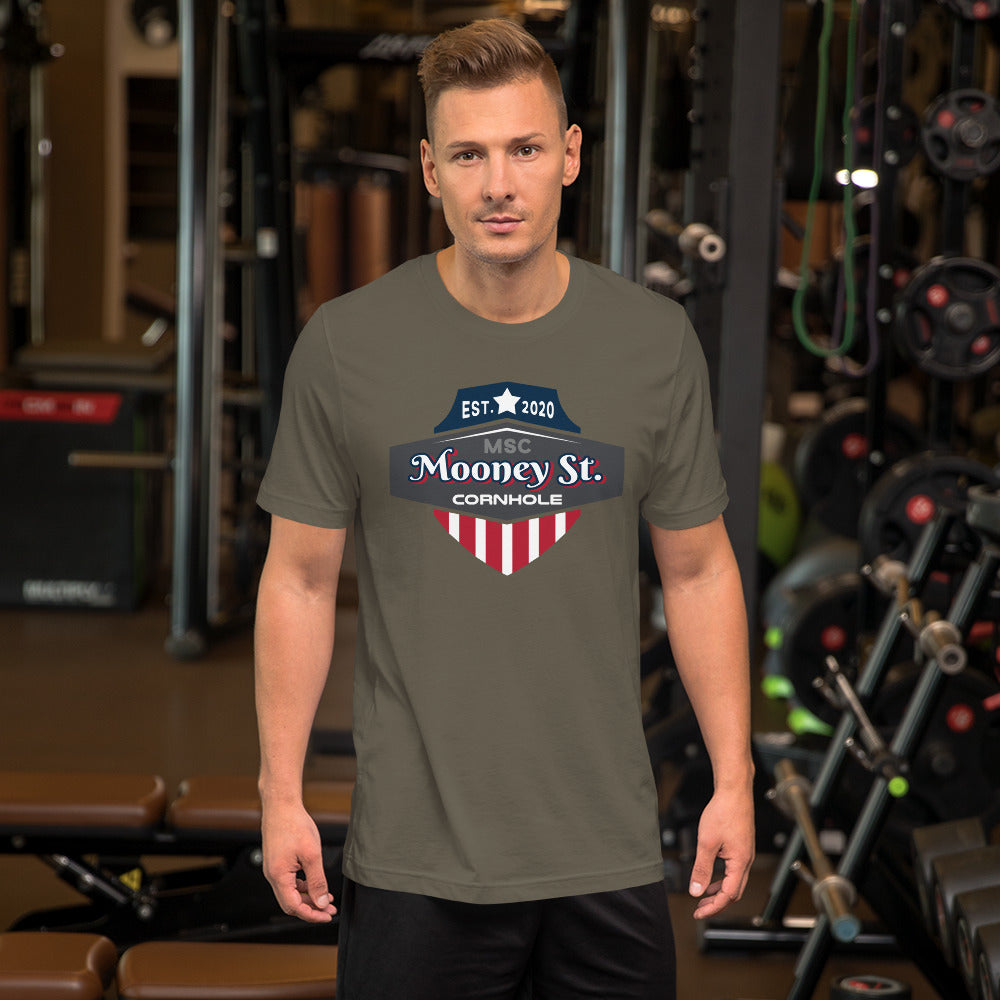 Mooney St. Cornhole Unisex t-shirt