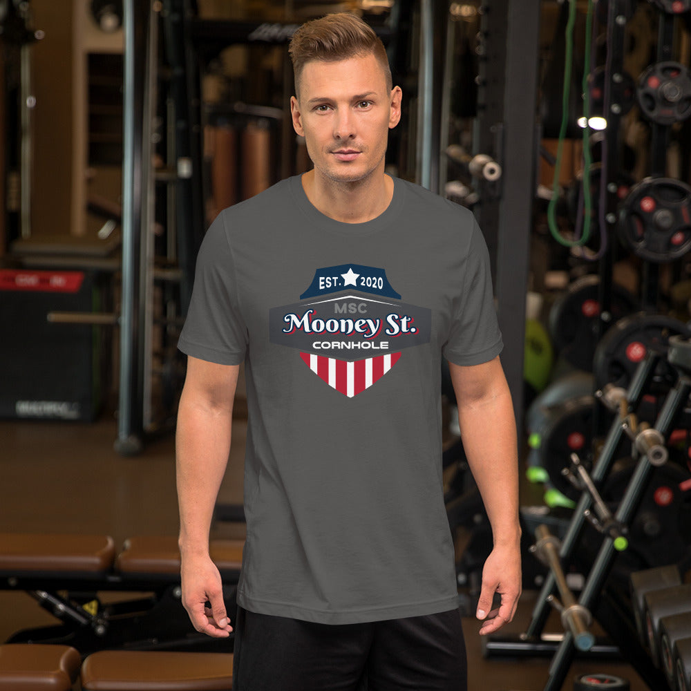 Mooney St. Cornhole Unisex t-shirt