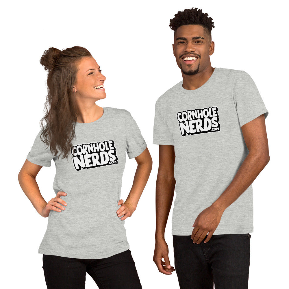 Cornhole Nerds unisex t-shirt white/black logo