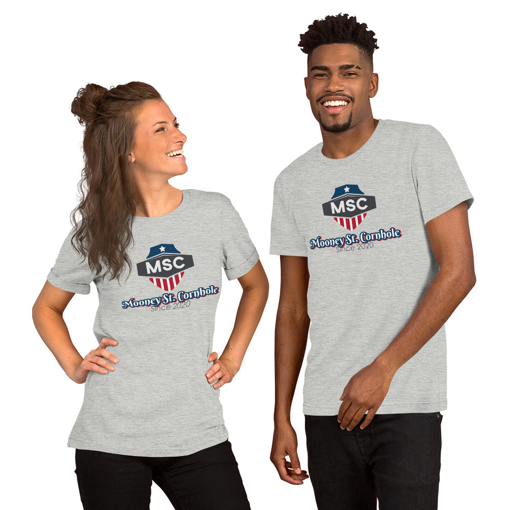 Mooney St. Cornhole Unisex t-shirt