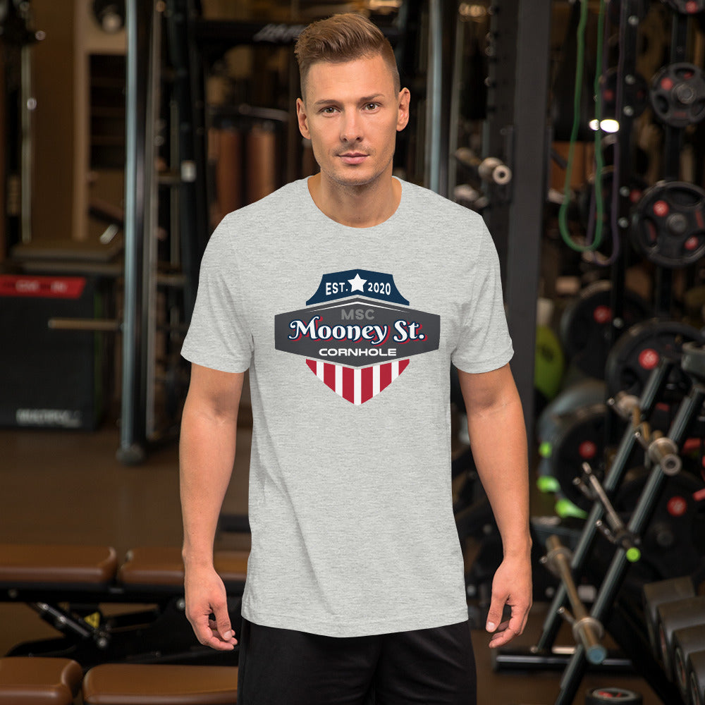 Mooney St. Cornhole Unisex t-shirt