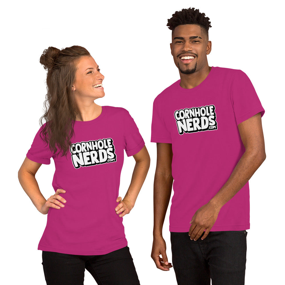 Cornhole Nerds unisex t-shirt white/black logo