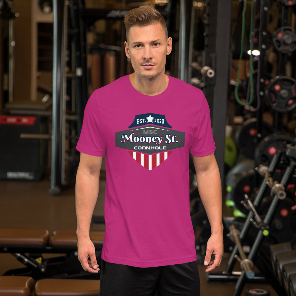 Mooney St. Cornhole Unisex t-shirt