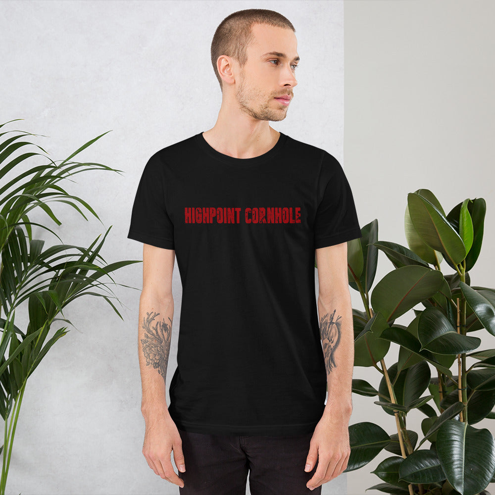 Highpoint Cornhole red lettered logo Unisex T-Shirt