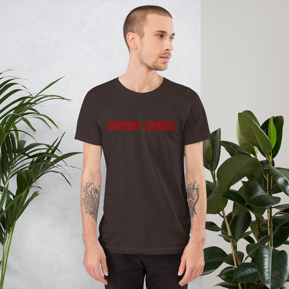 Highpoint Cornhole red lettered logo Unisex T-Shirt
