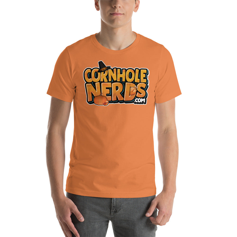Cornhole Nerds Autumn Skies and Pumpkin Pies Unisex t-shirt