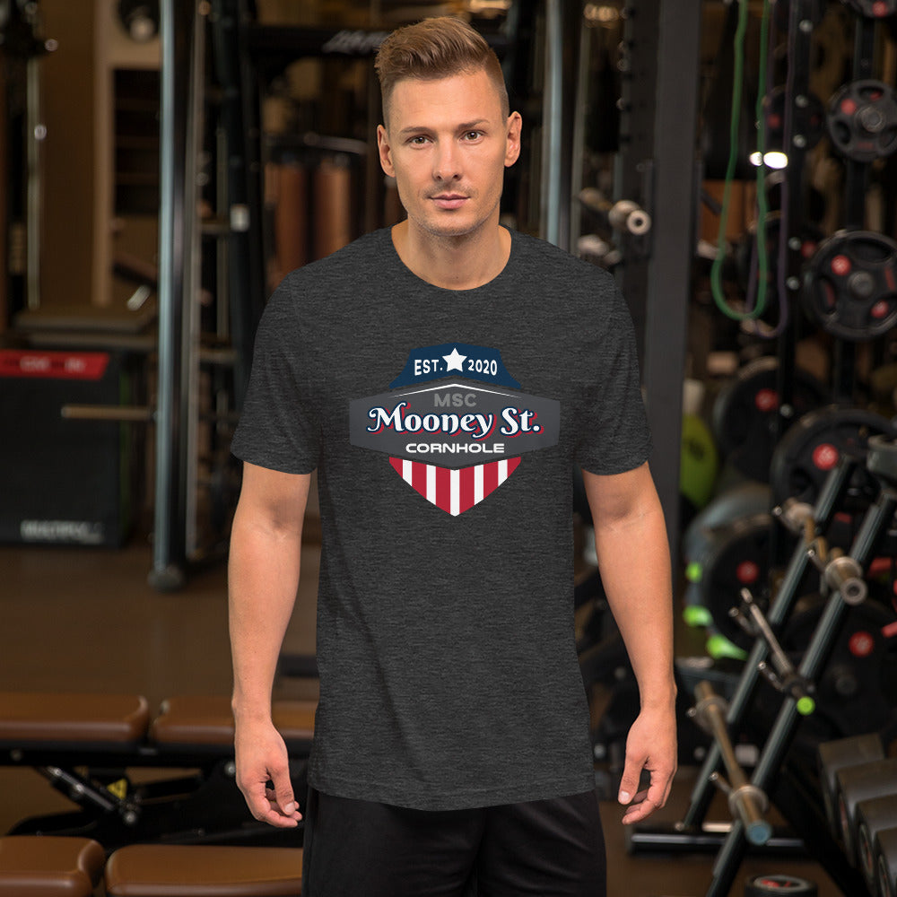 Mooney St. Cornhole Unisex t-shirt
