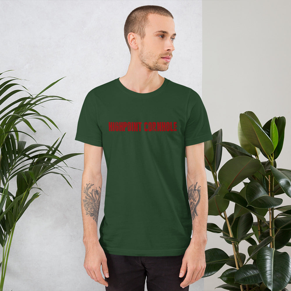 Highpoint Cornhole red lettered logo Unisex T-Shirt