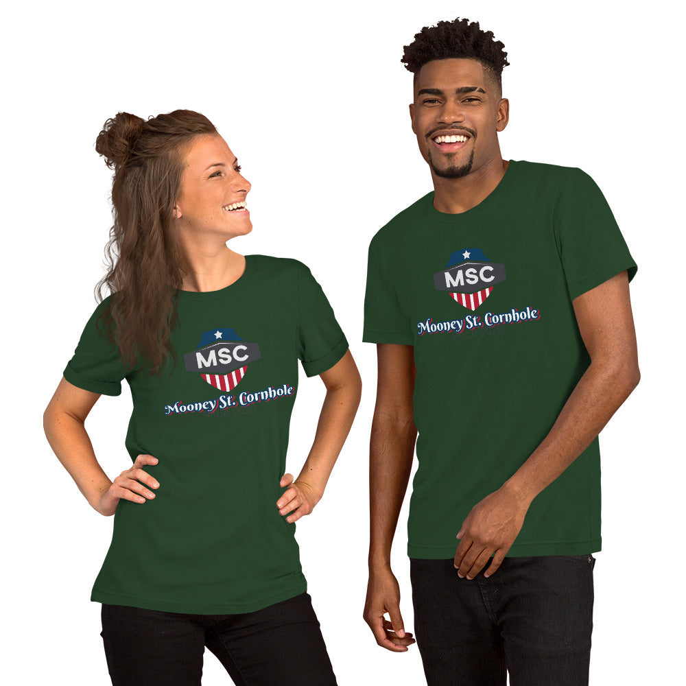 Mooney St. Cornhole Unisex t-shirt