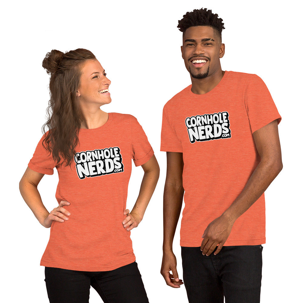 Cornhole Nerds unisex t-shirt white/black logo