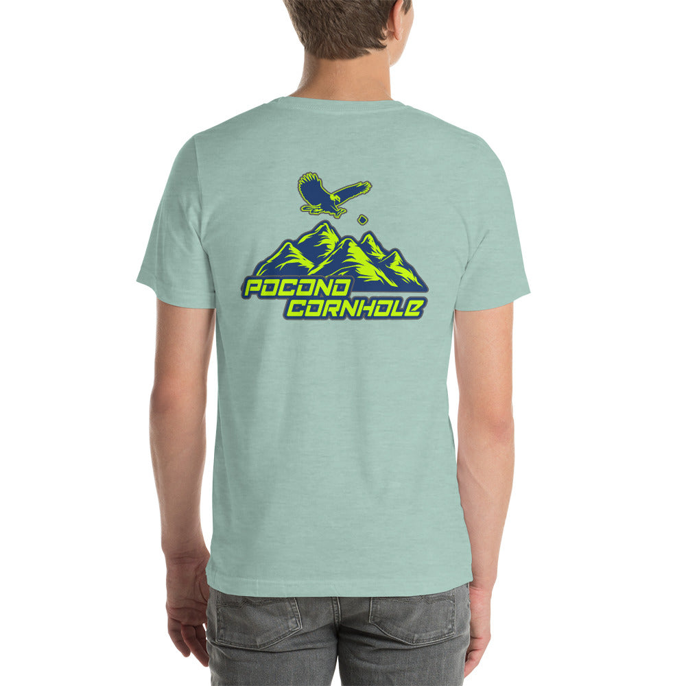 Pocono Cornhole front and back logo Unisex T-Shirt