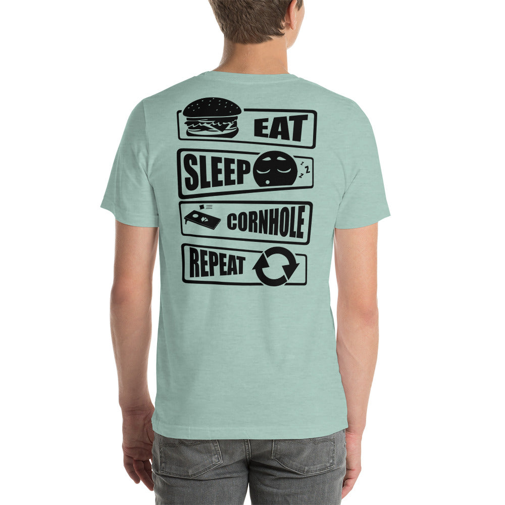 BCB eat sleep cornhole repeat Unisex T-Shirt