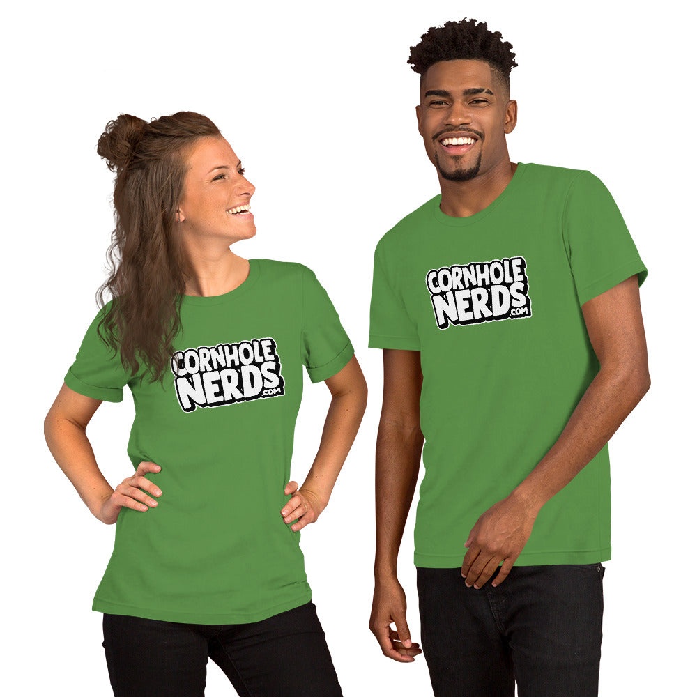 Cornhole Nerds unisex t-shirt white/black logo