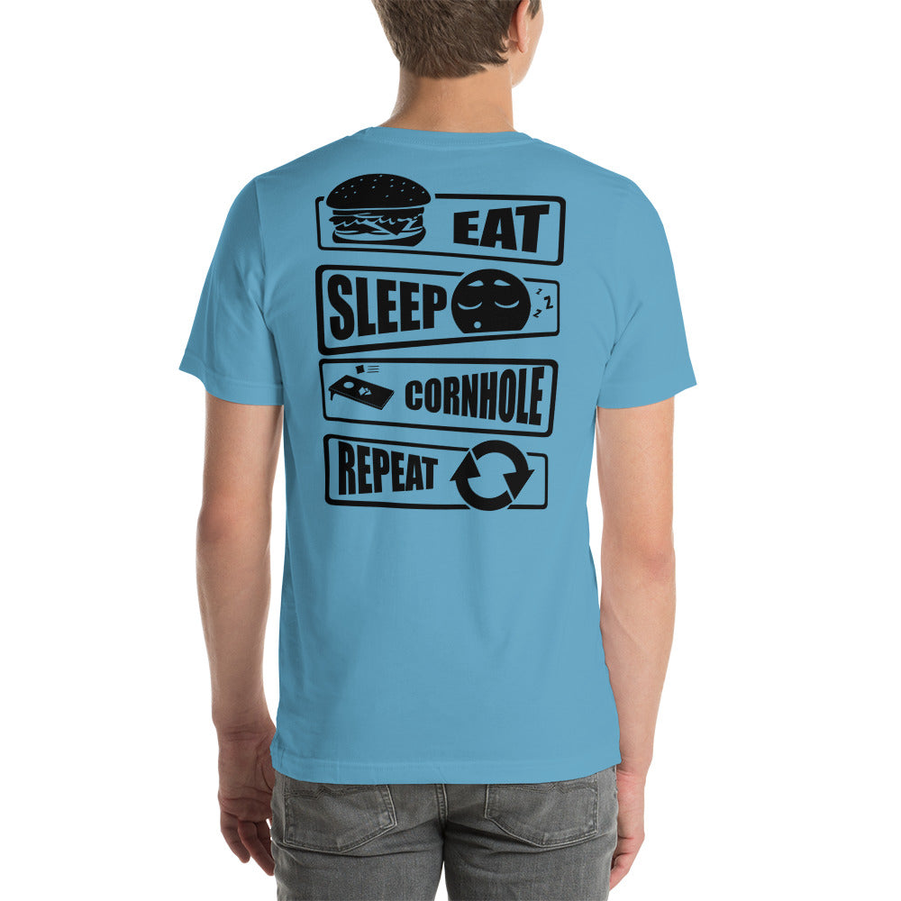 BCB eat sleep cornhole repeat Unisex T-Shirt