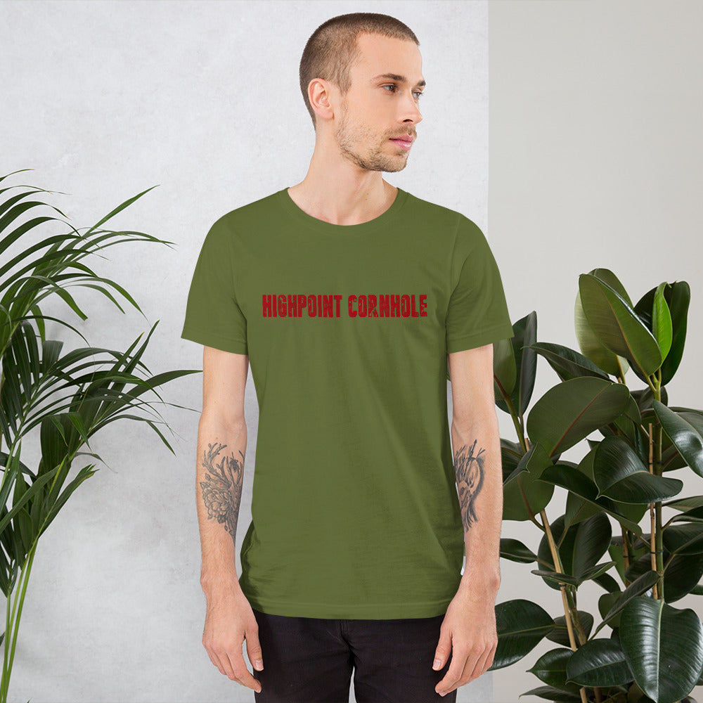 Highpoint Cornhole red lettered logo Unisex T-Shirt