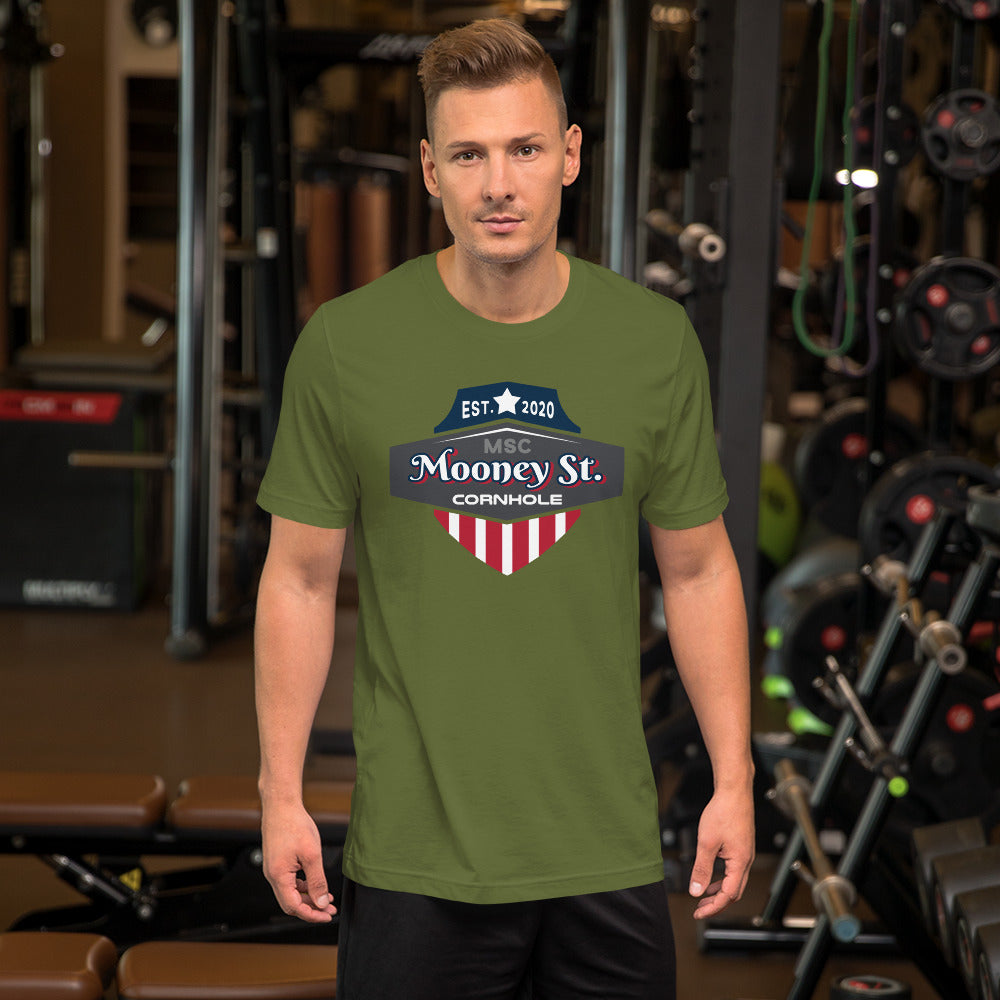 Mooney St. Cornhole Unisex t-shirt