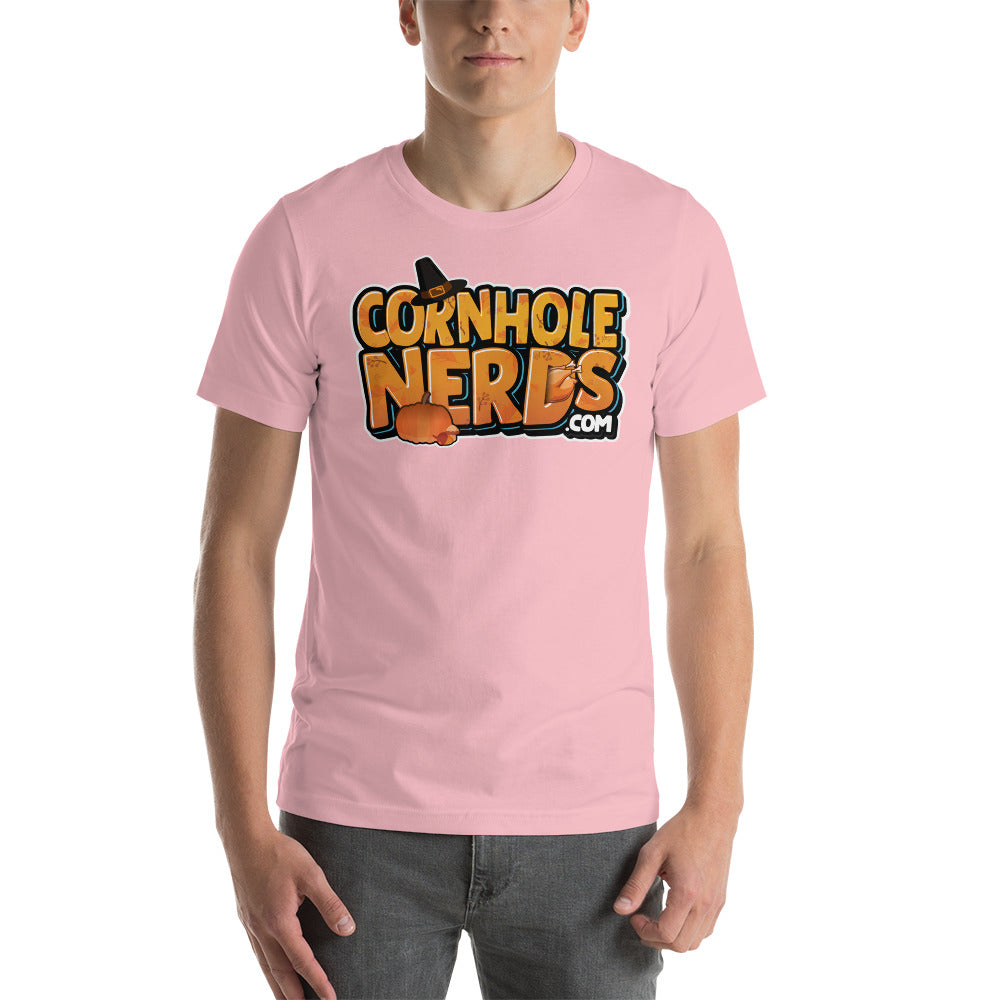 Cornhole Nerds Autumn Skies and Pumpkin Pies Unisex t-shirt