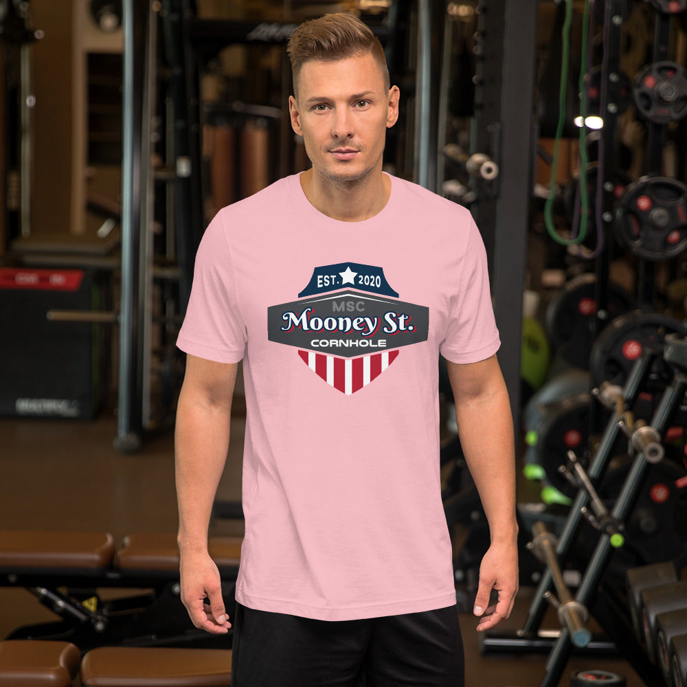 Mooney St. Cornhole Unisex t-shirt