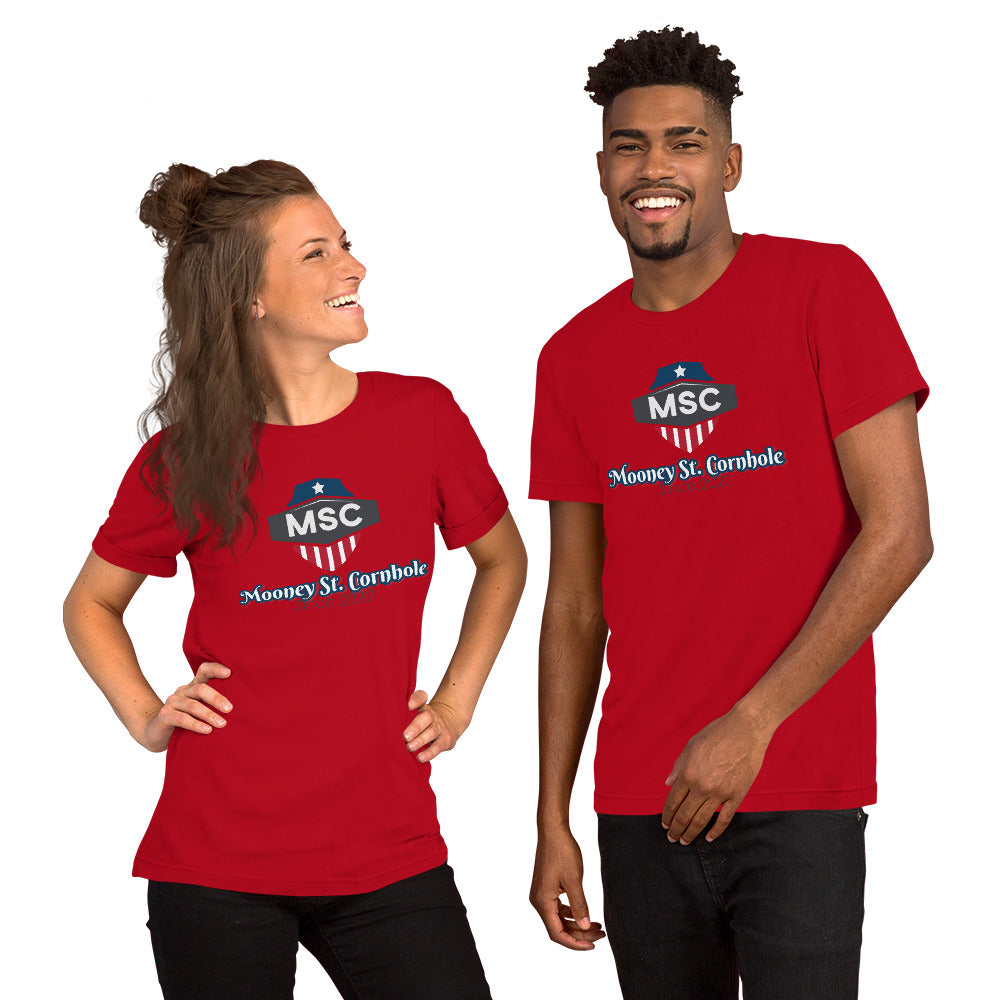 Mooney St. Cornhole Unisex t-shirt