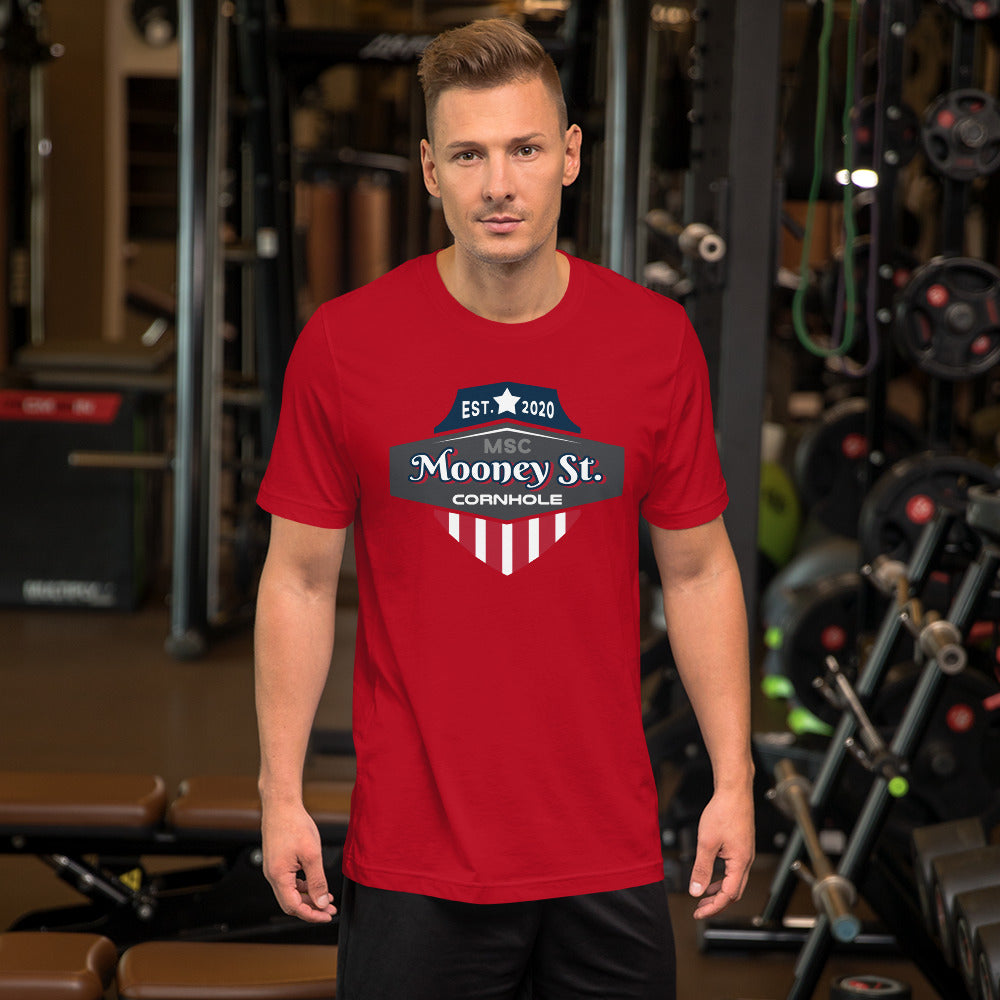 Mooney St. Cornhole Unisex t-shirt