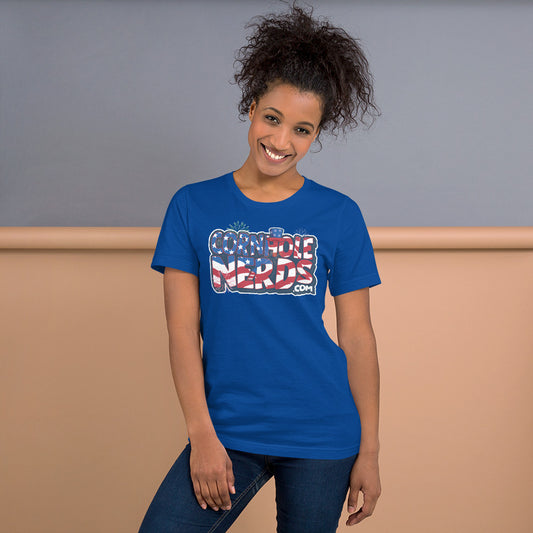 Cornhole Nerds Freedom on the 4th Unisex t-shirt