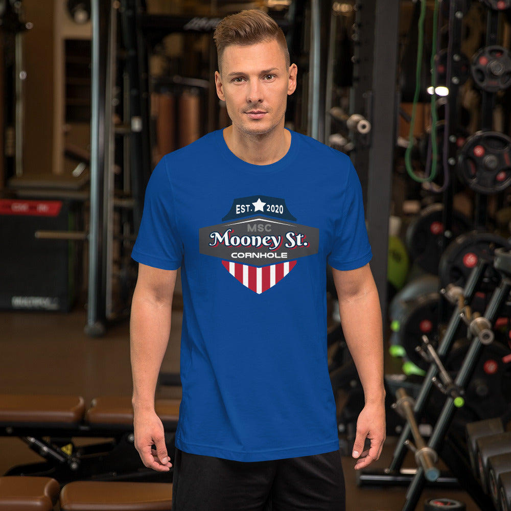 Mooney St. Cornhole Unisex t-shirt