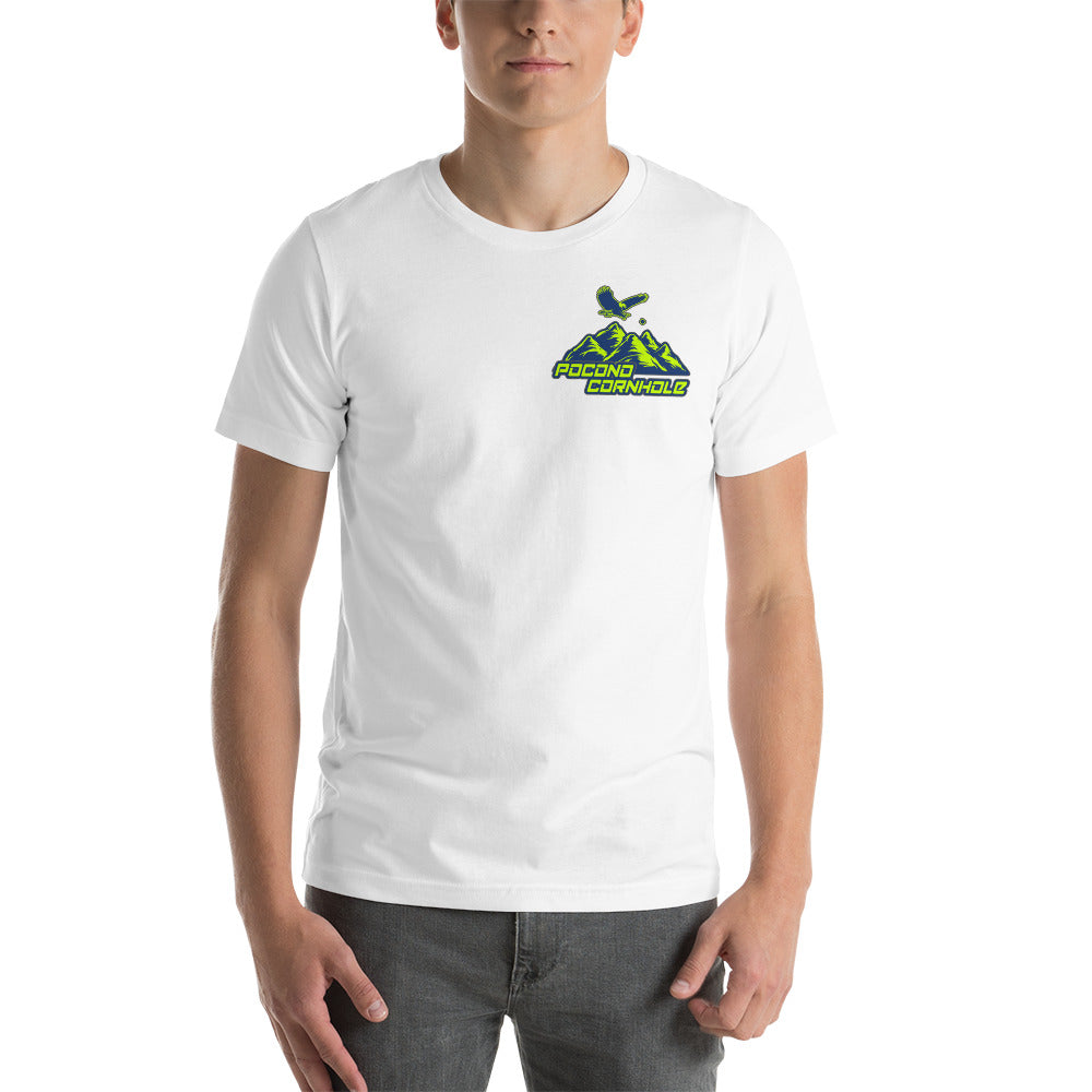 Pocono Cornhole front and back logo Unisex T-Shirt