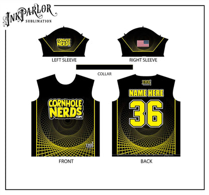 Cornhole Nerds Spiro-nerd yellow/black, black/yellow, black/purple, purple/black Jersey(s)