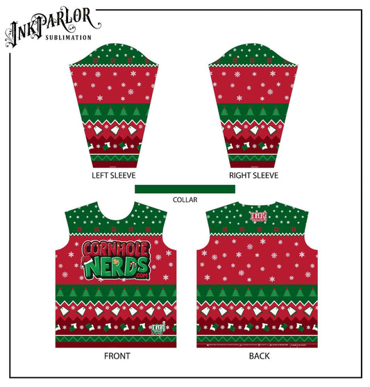 Cornhole Nerds Nice Ugly Christmas Jersey