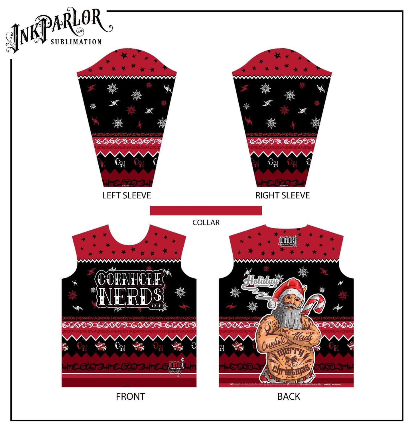 Cornhole Nerds Naughty Ugly Christmas Jersey