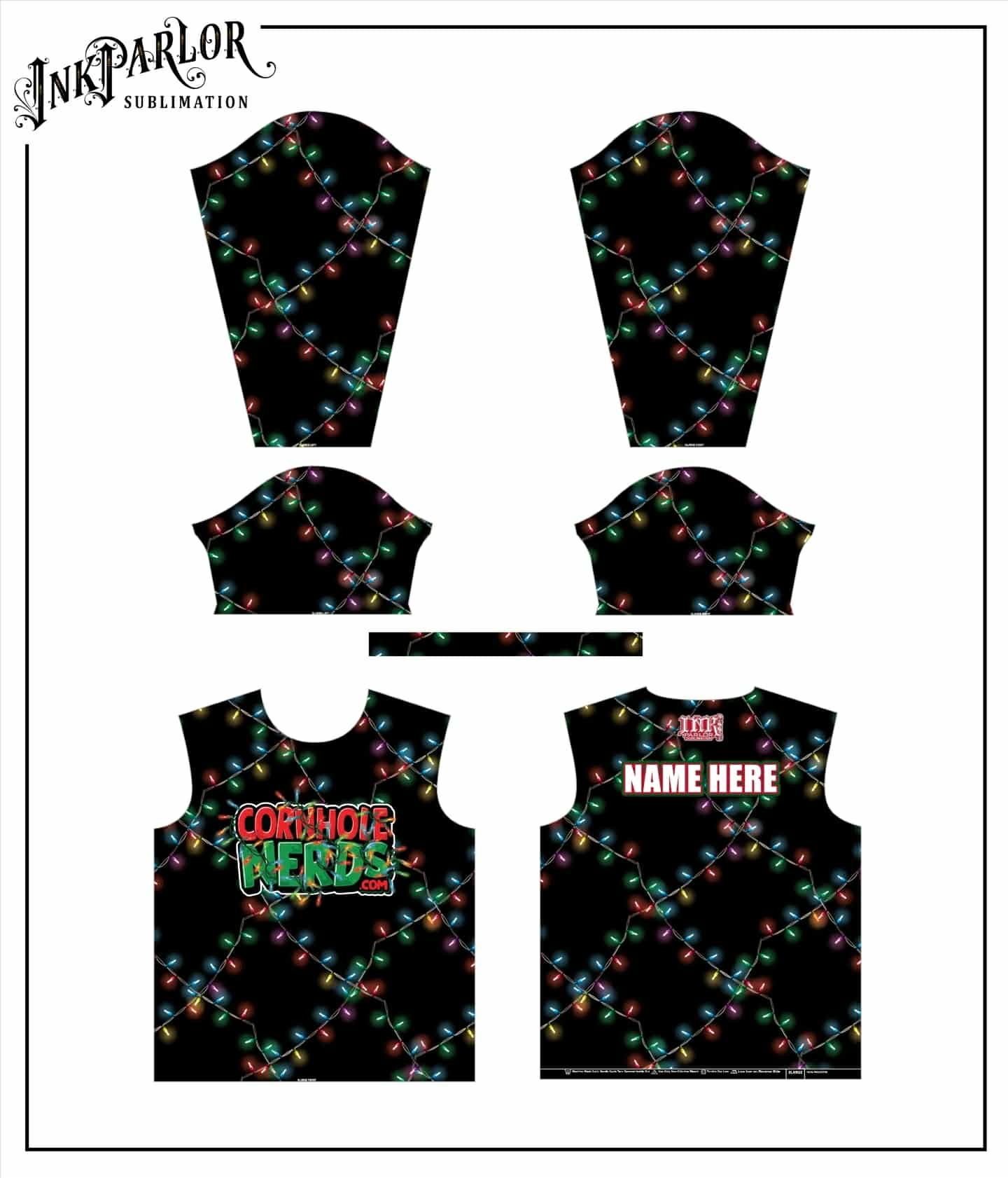 Cornhole Nerds Christmas Barb Wire short/long sleeve jersey