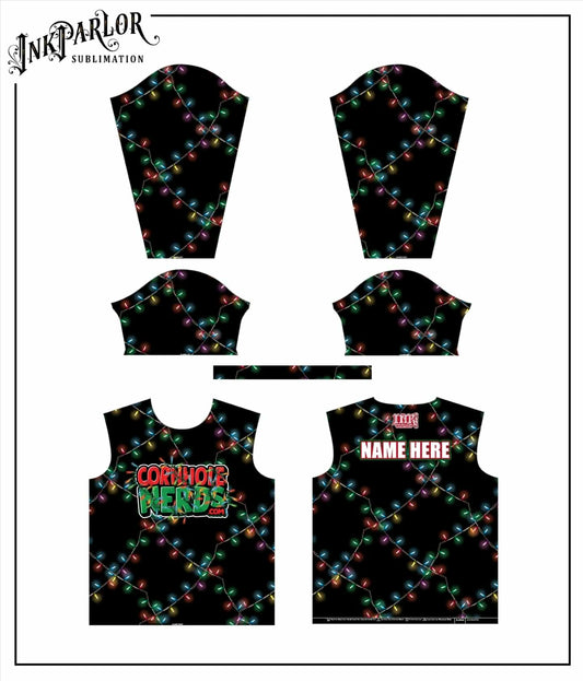 Cornhole Nerds Christmas Barb Wire short/long sleeve jersey