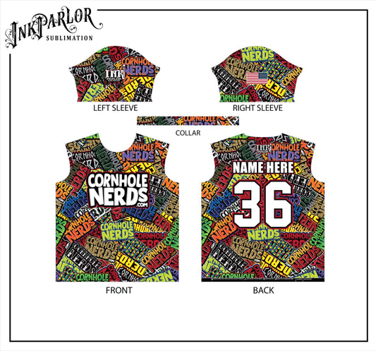 Cornhole Nerds We're Everywhere color jersey